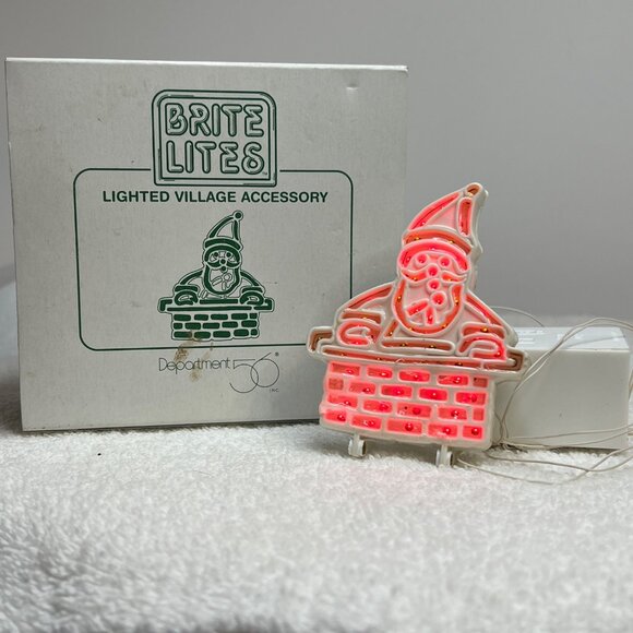 Dept 56 Brite Lites Santa in Chimney Christmas Village Accessory - 1992 - Picture 2 of 7
